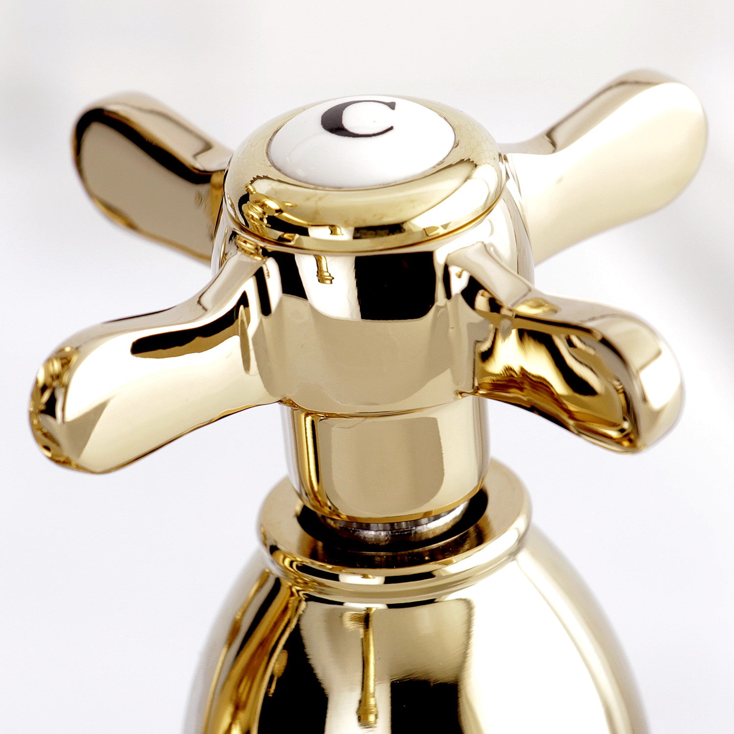 Kingston Heirloom KB1602BEX - Essex Double-Handle 3-Hole Deck Mount 4-Inch Centerset Bathroom Faucet with Pop-Up Drain, Polished Brass — thumbnail 3